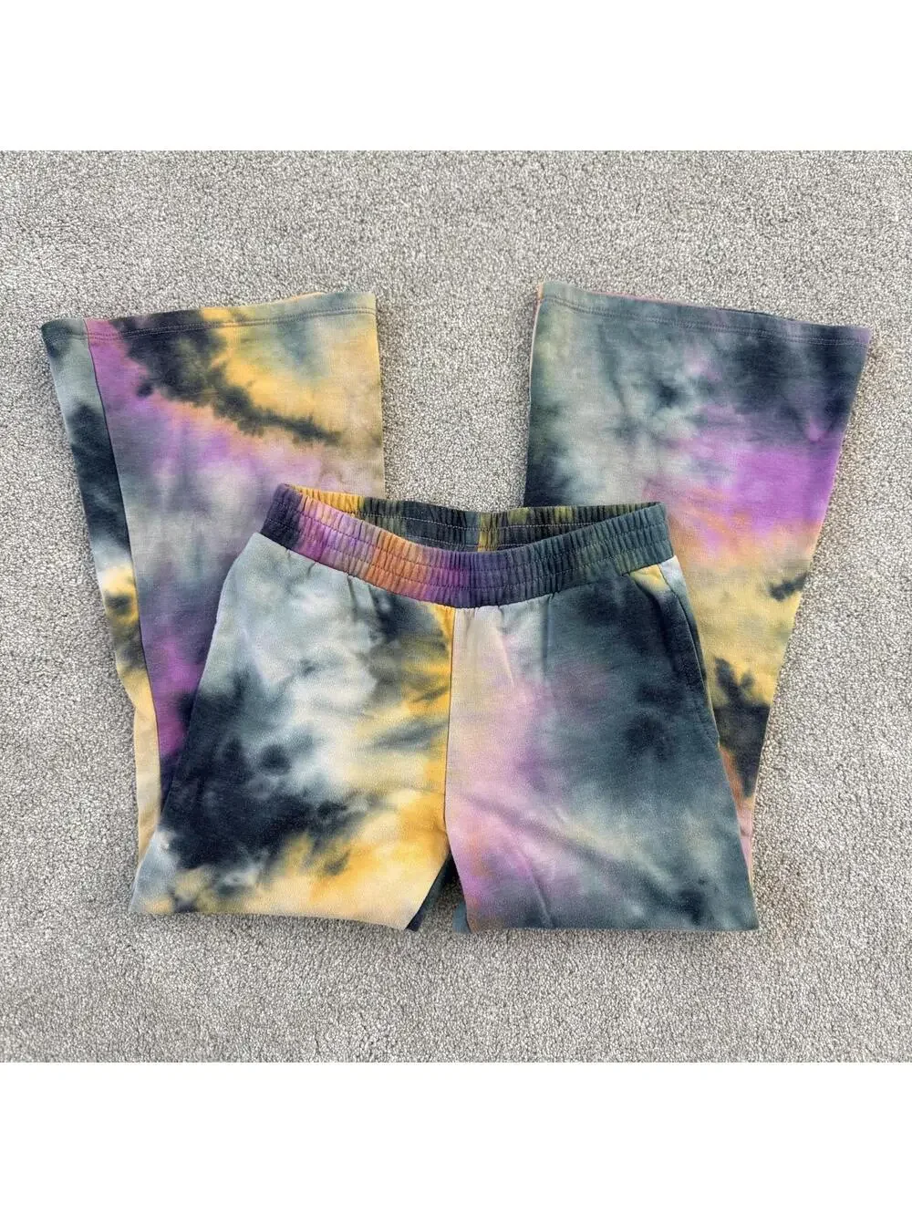 Art Class Girls M(7/8) Tie-Dye Flare Sweatpants Pull on Pants (Flaw Noted)